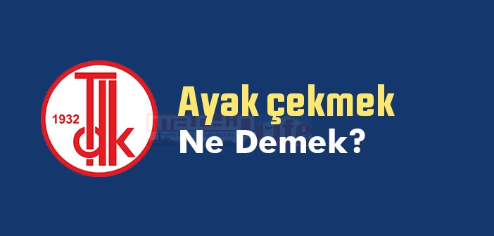 Ayak Cekmek Ne Demek Ayak Cekmek Sozunun Anlami Nedir