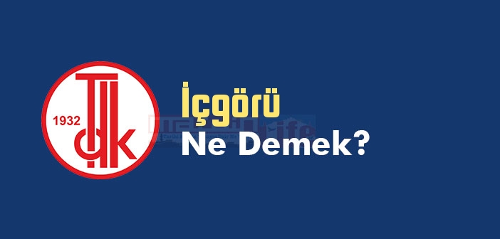 Icgoru Ne Demek Tdk Ya Gore Icgoru Kelime Anlami Nedir Icgoru Sozluk Anlami