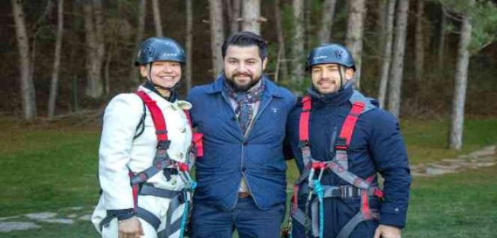 Dünya Şampiyonları termal kasabayı gezdi, zipline yaptı