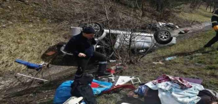 Bolu TEM’de otomobil takla attı: 1 yaralı