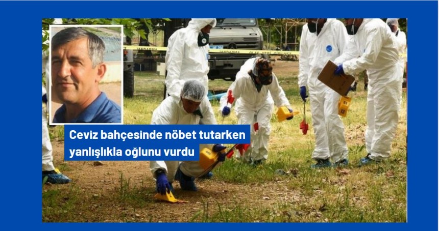 Ceviz bahçesinde domuz saldırısına karşı nöbet tutan baba, yanlışlıkla oğlunu vurdu