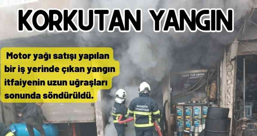 Yağ satışı yapan yerde KORKUTAN yangın!