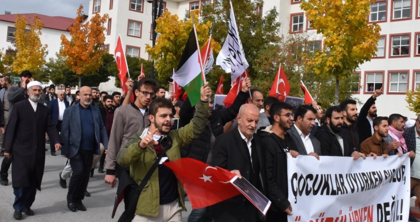 Bitlis'ten Gazze için basın açıklaması ve yürüyüş