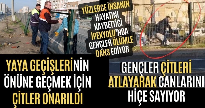 Bariyerlerin üstünden atlayan gençler, trafiği tehlikeye atıyor