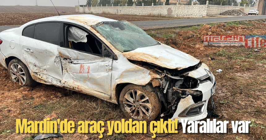 Mardin'de araç yoldan çıktı! Yaralılar var