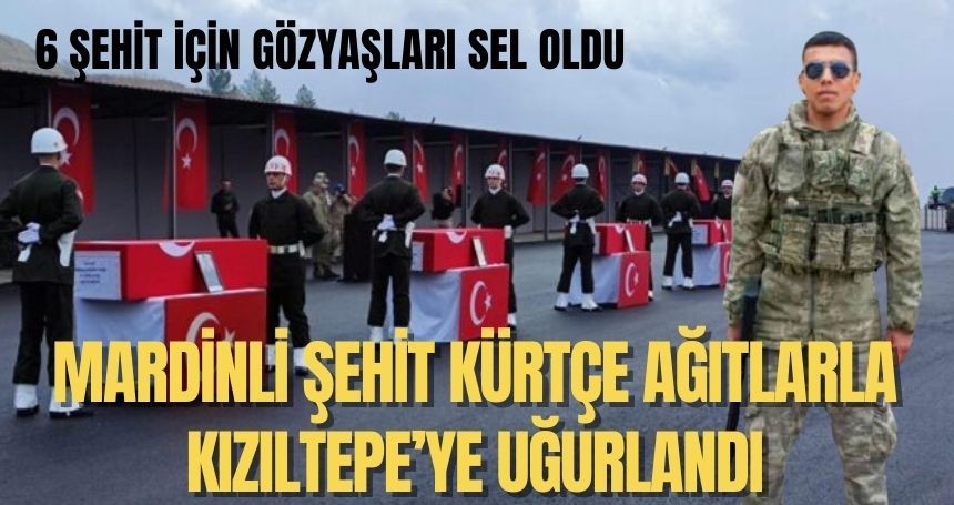 Mardinli şehit, törenin ardından Mardin’euğurlandı