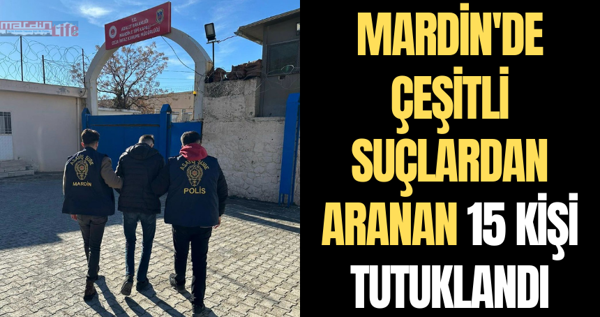 Mardin'de çeşitli suçlardan aranan 15 kişi tutuklandı