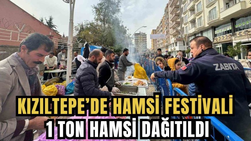 Mardin’de düzenlenen festivalde 1 ton hamsi dağıtıldı