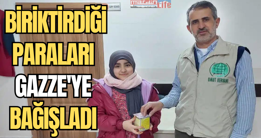 İlkokul öğrencisi biriktirdiği paraları Gazze'ye bağışladı