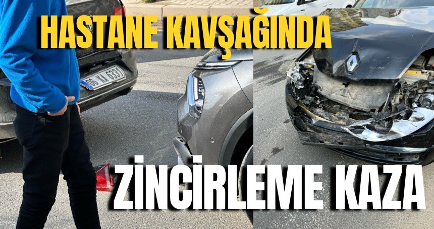 Hastane önünde zincirleme kaza!