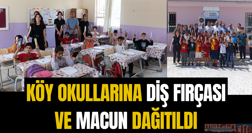 Köy okullarına diş fırçası ve macun dağıtıldı