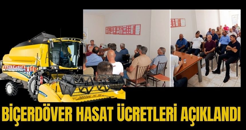 Mardin'de biçerdöver hasat ücretleri belli oldu