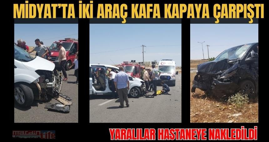 İki araç kafa kafaya çarpıştı