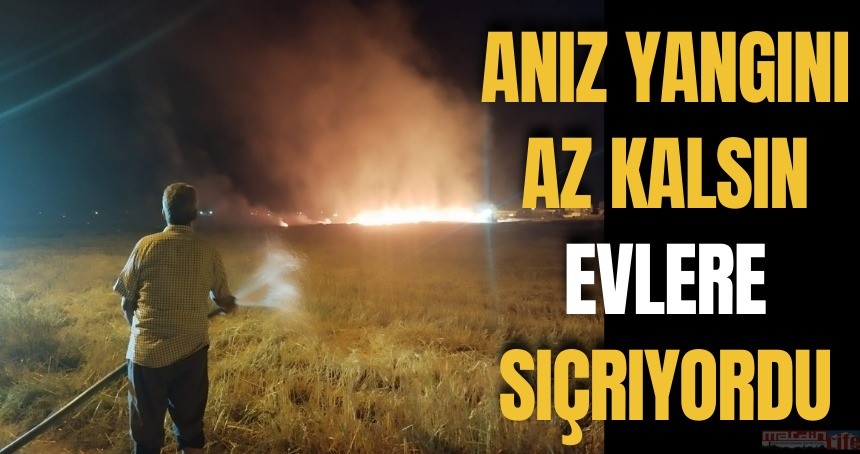 Anız yangını az kalsın evlere sıçrıyordu