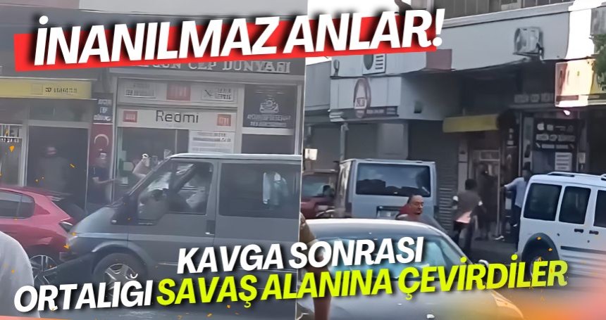 İnanılmaz anlar! Kavga sonrası aracı ile ortalığı savaş alanına çevirdi