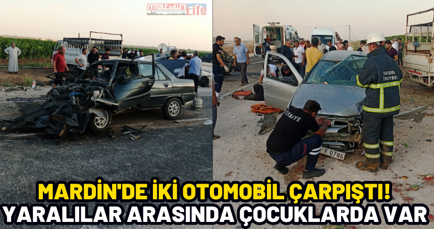 Mardin'de iki otomobil çarpıştı! Yaralılar arasında çocuklar da var