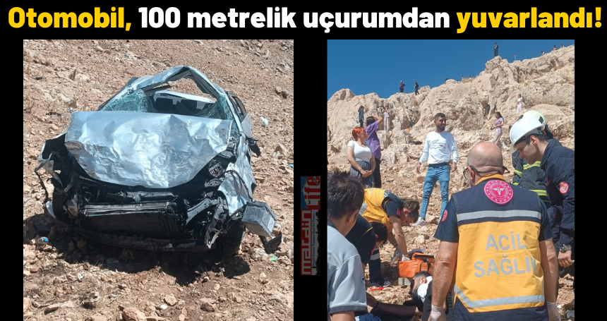 Otomobil, 100 metrelik uçurumdan yuvarlandı!