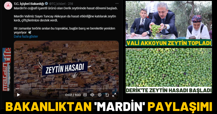 Bakanlıktan 'Mardin' paylaşımı