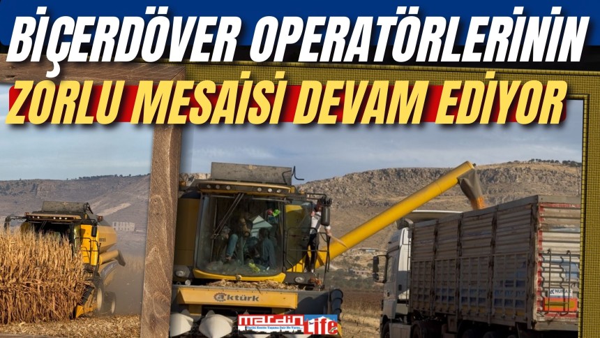 Biçerdöver operatörlerinin zorlu mesaisi devam ediyor