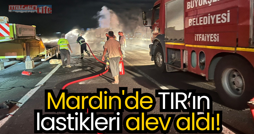 Mardin'de TIR’ın lastikleri alev aldı!