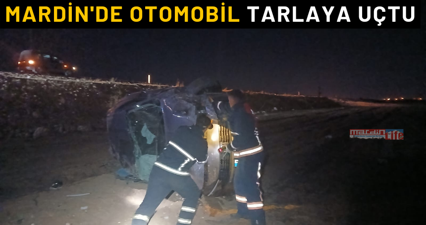 Mardin'de otomobil tarlaya uçtu