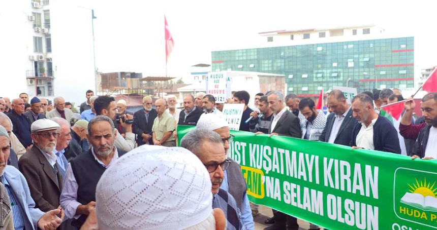 HÜDA PAR Osmaniye İl Başkanlığı, Gazze’ye destek açıklaması düzenledi