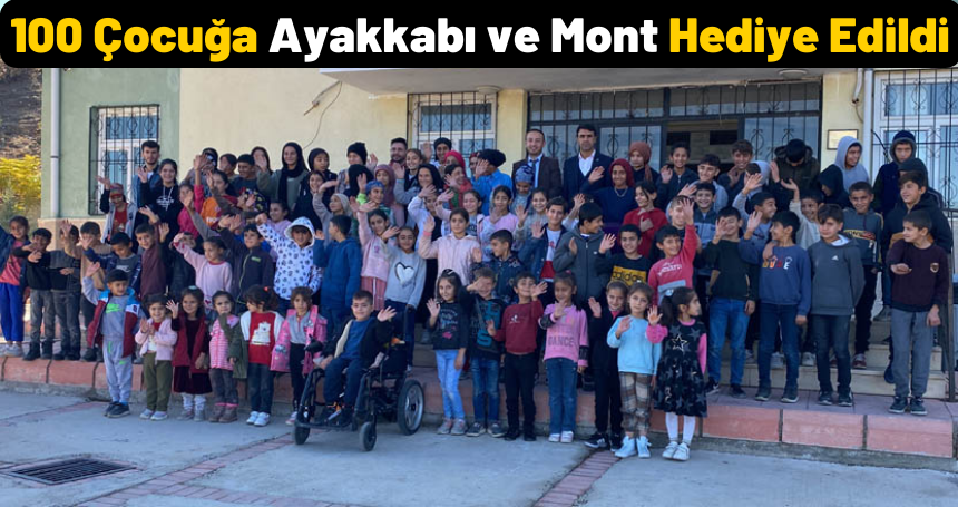 100 Çocuğa Ayakkabı ve Mont Hediye Edildi