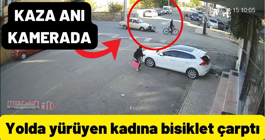 Mardin’de yolda yürüyen kadına bisiklet çarptı