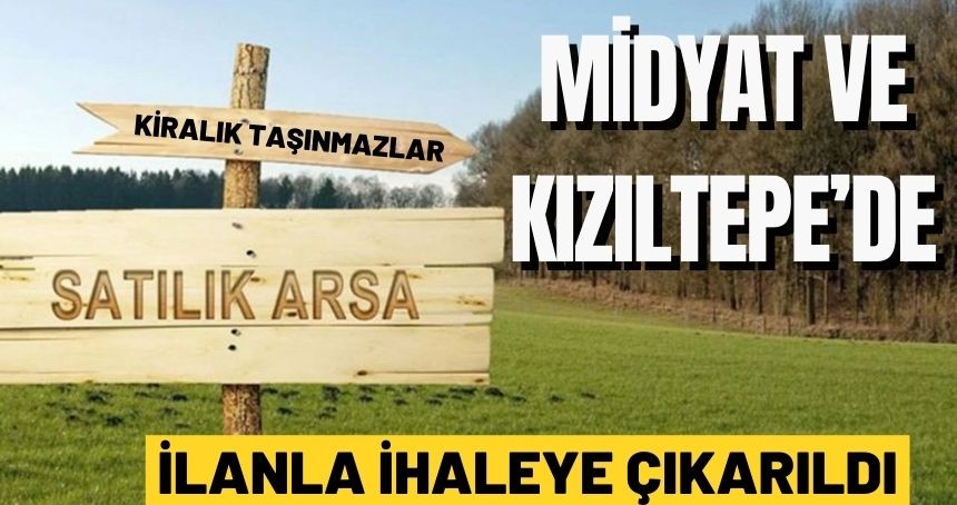 Kızıltepe ve Midyat ilçelerinde Taşınmaz Satış ve Kiralama İhalesi Düzenlenecek