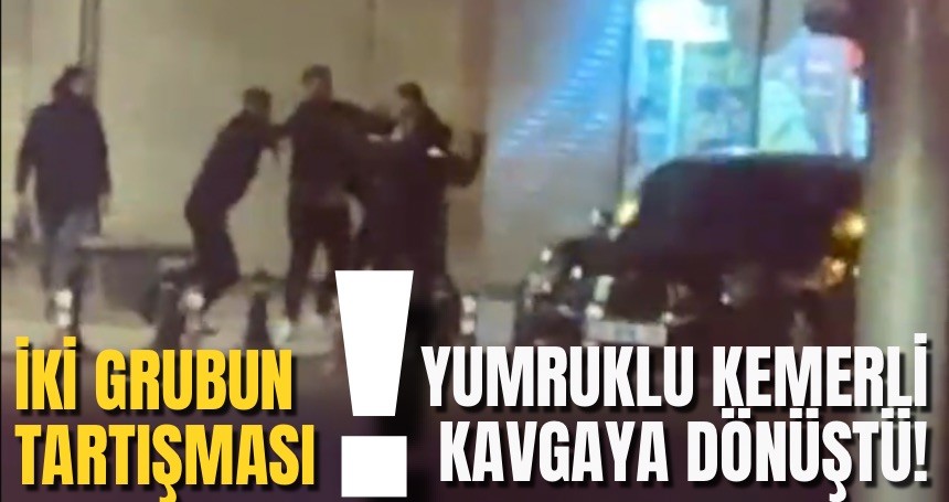 İki Grup Arasında Kemerli Yumruklu Kavga