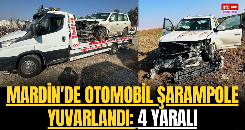 Mardin'de otomobil şarampole yuvarlandı: 4 yaralı