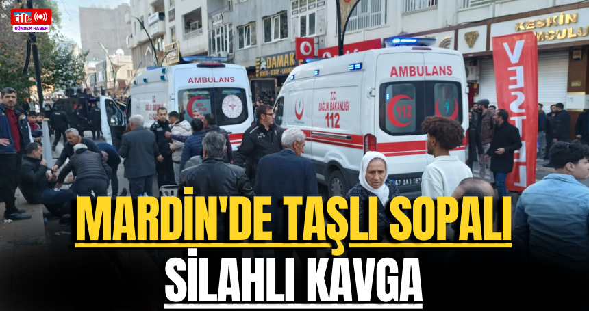 Mardin'de taşlı sopalı silahlı kavga