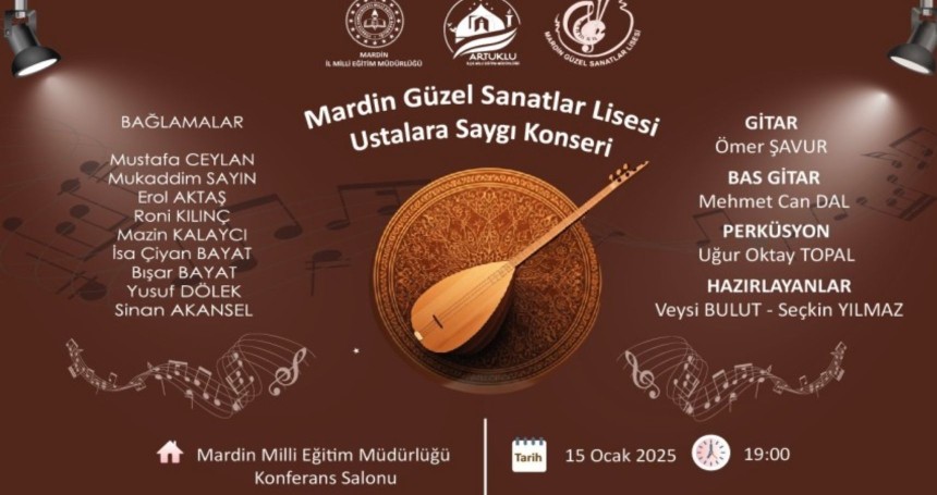 Mardin'de Ustalara Saygı Müzik Konseri Düzenlenecek