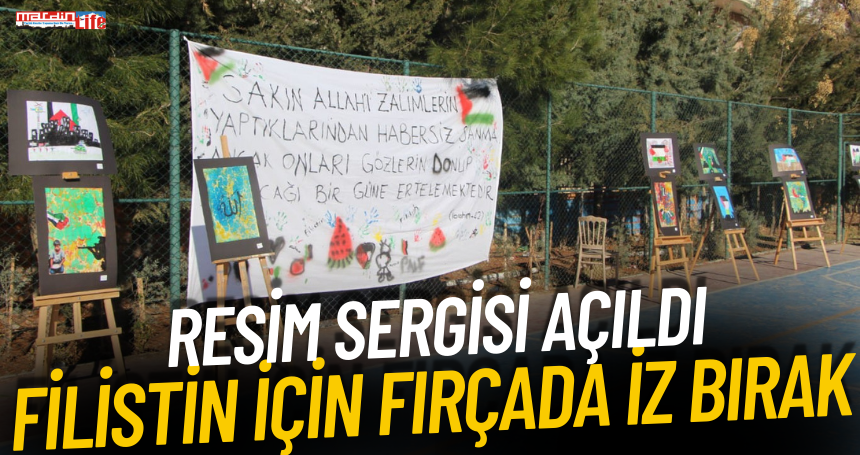 Ortaokul öğrencilerden “Filistin İçin Fırçada İz Bırak” temalı resim sergisi