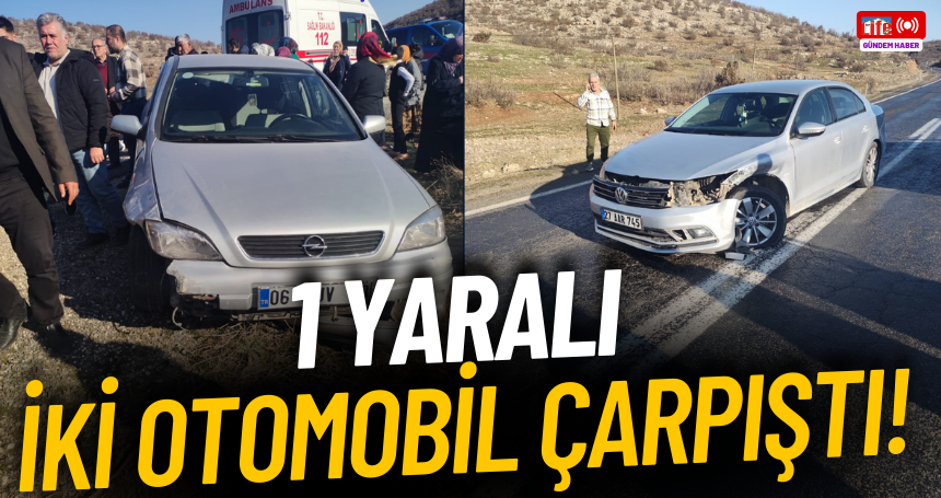 Mardin'de iki otomobil çarpıştı! 1 yaralı