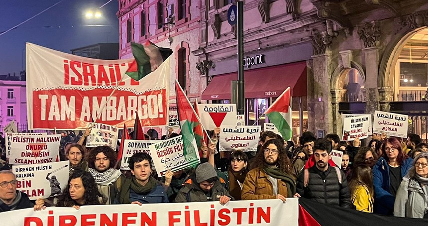 Taksim'de "israile tam ambargo" eylemi