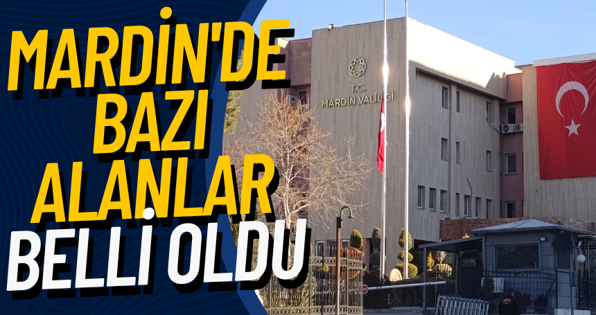 Mardin'de bazı alanlar belli oldu