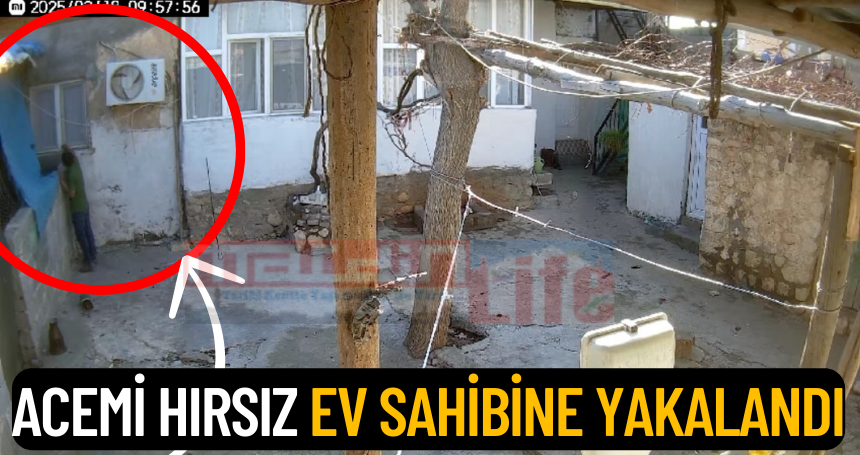 Acemi hırsız ev sahibine yakalandı